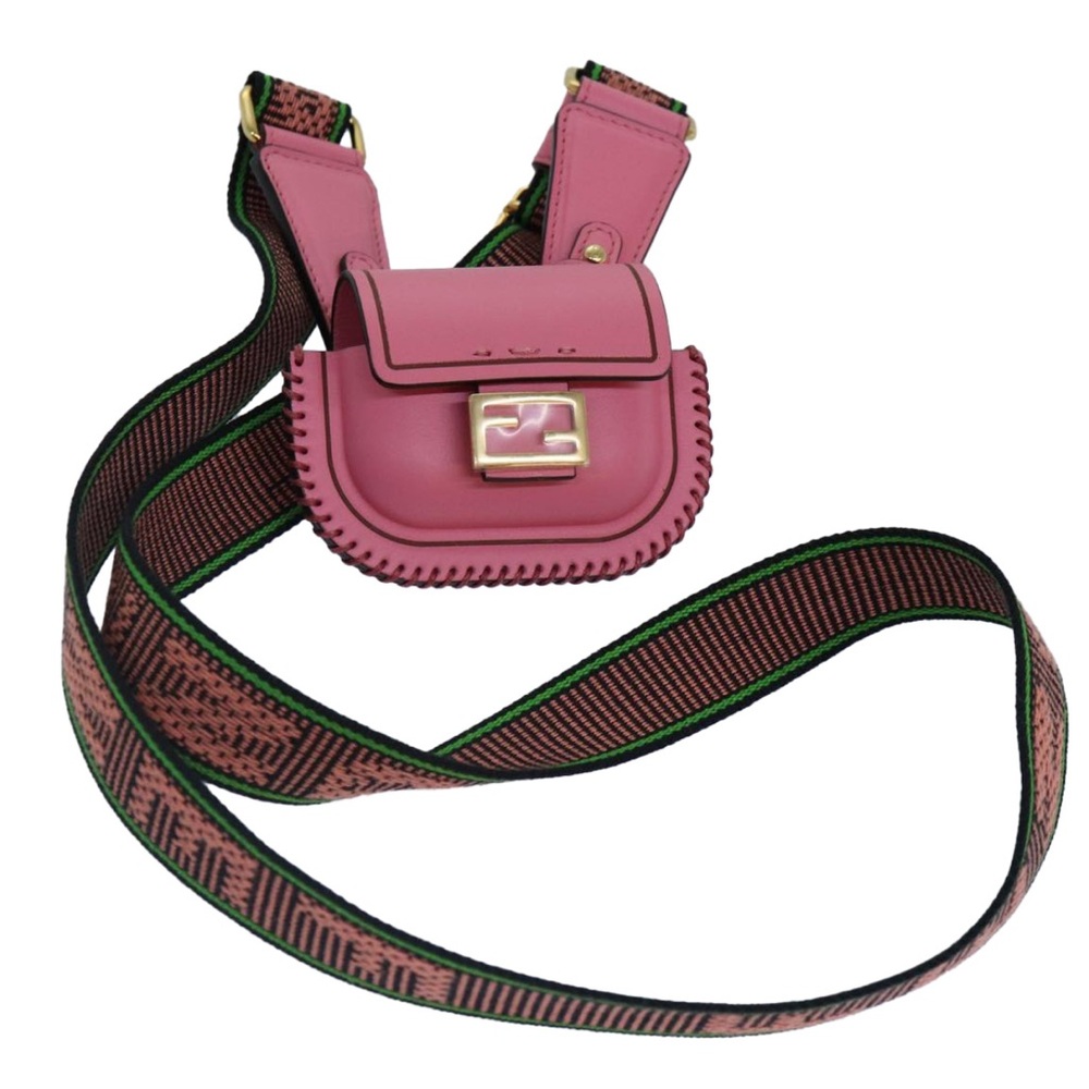 Fendi Pink Leather AirPods Crossbody Bag